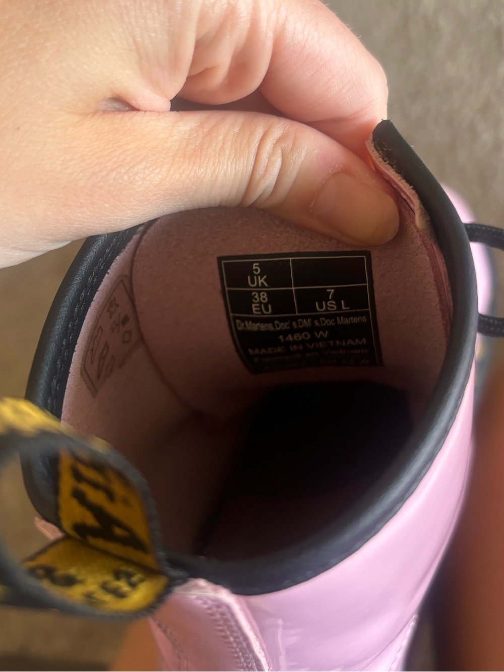 DOC DR. MARTENS Pink Patent Leather boots - Picture 5 of 5